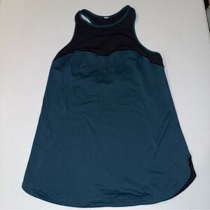 Lululemon women’s Mesh Panelled Training Shelf Tank Size Med Black Teal